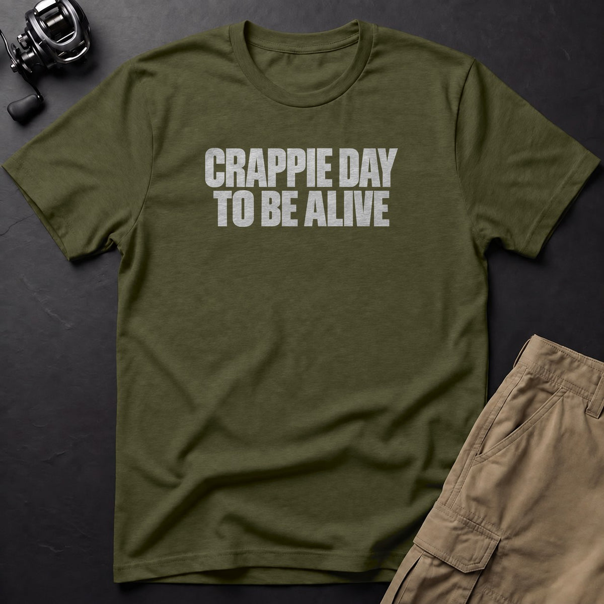 Crappie Day to Be Alive T-Shirt — Sage