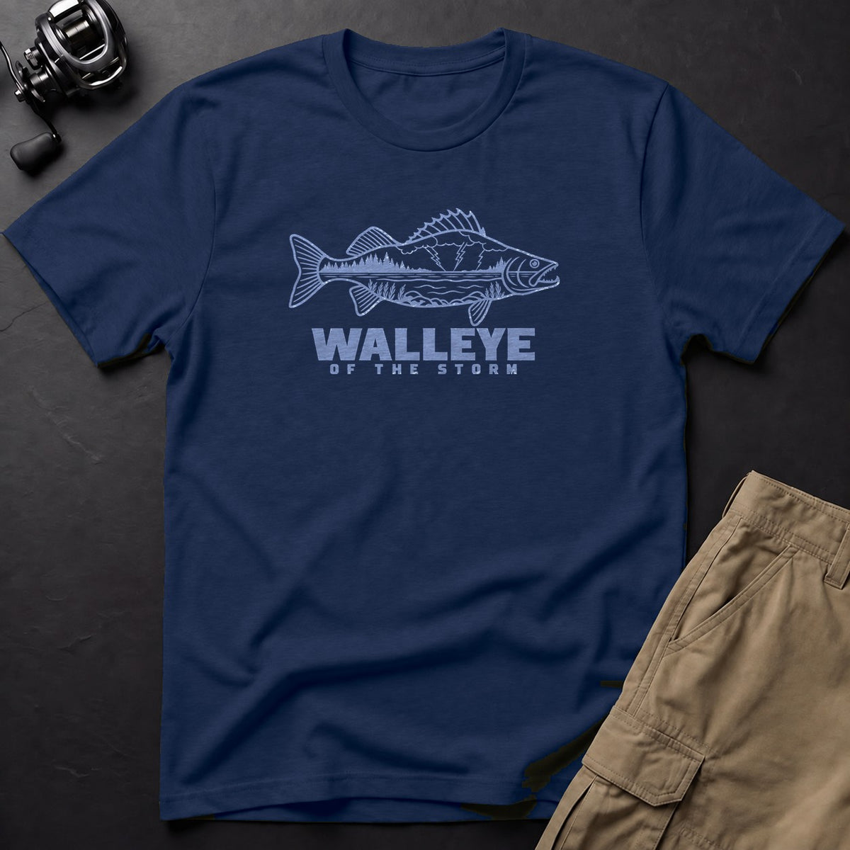 Walleye of the Storm T-Shirt — True Navy