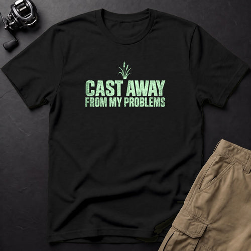 Cast Away from My Problems T-Shirt — Black