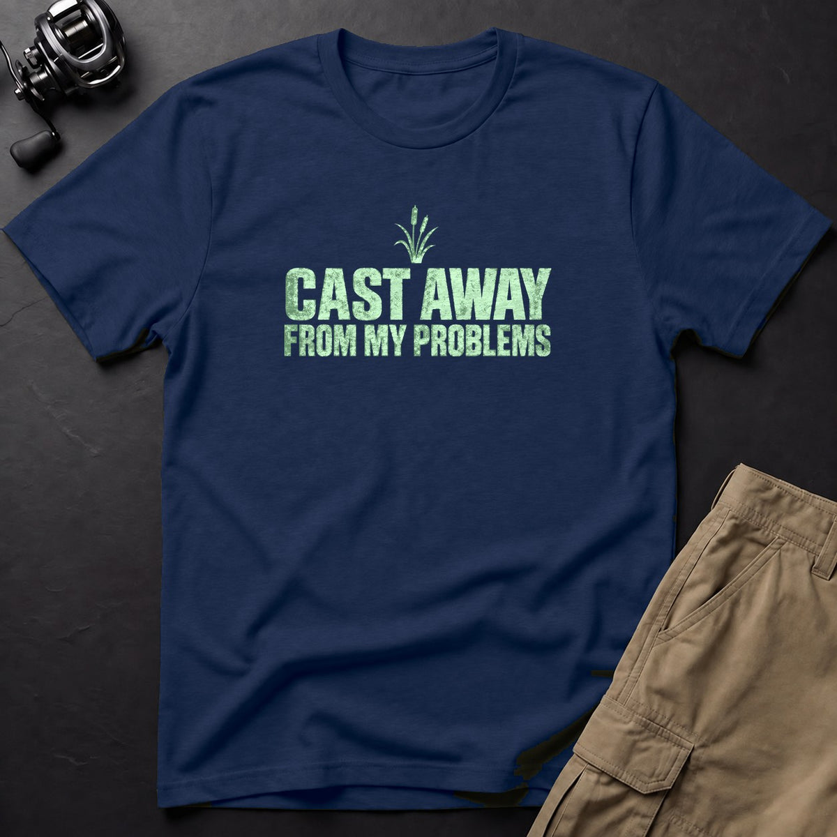 Cast Away from My Problems T-Shirt — True Navy