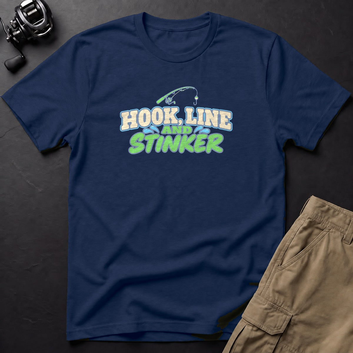 Hook, Line and Stinker T-Shirt — True Navy