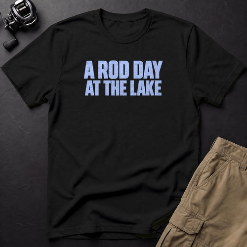 A Rod Day at the Lake T-Shirt — Black