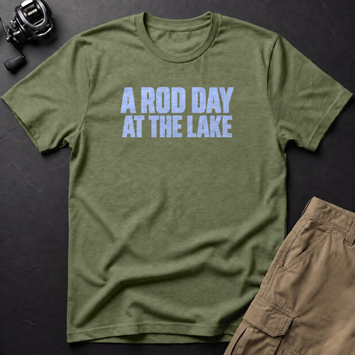 A Rod Day at the Lake T-Shirt — Moss