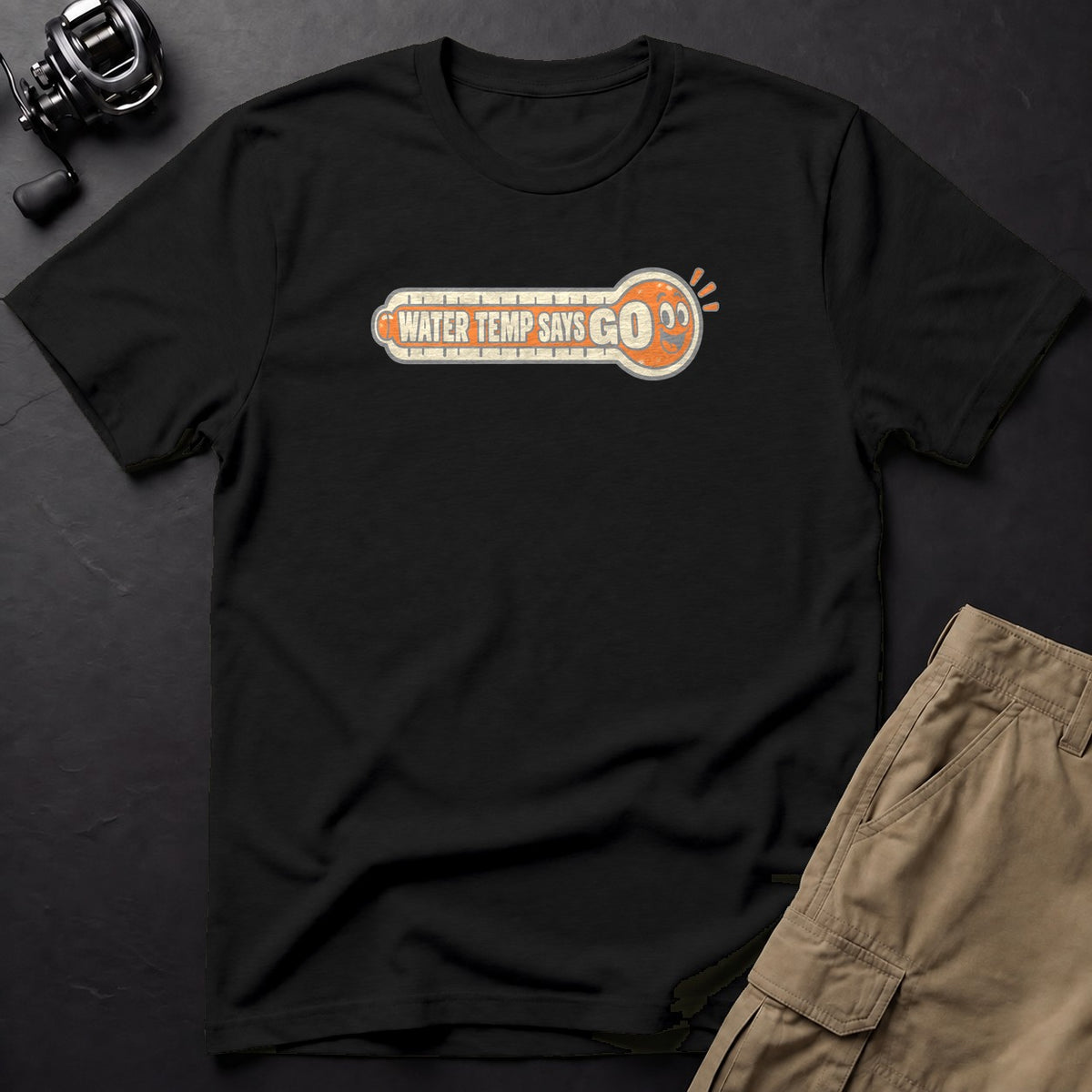 Water Temp Says Go T-Shirt — Black