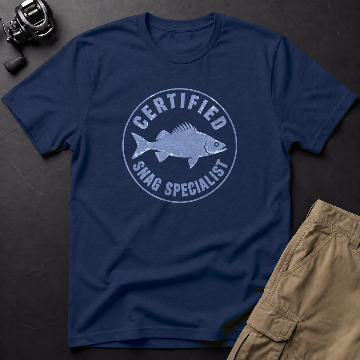 Certified Snag Specialist T-Shirt — True Navy