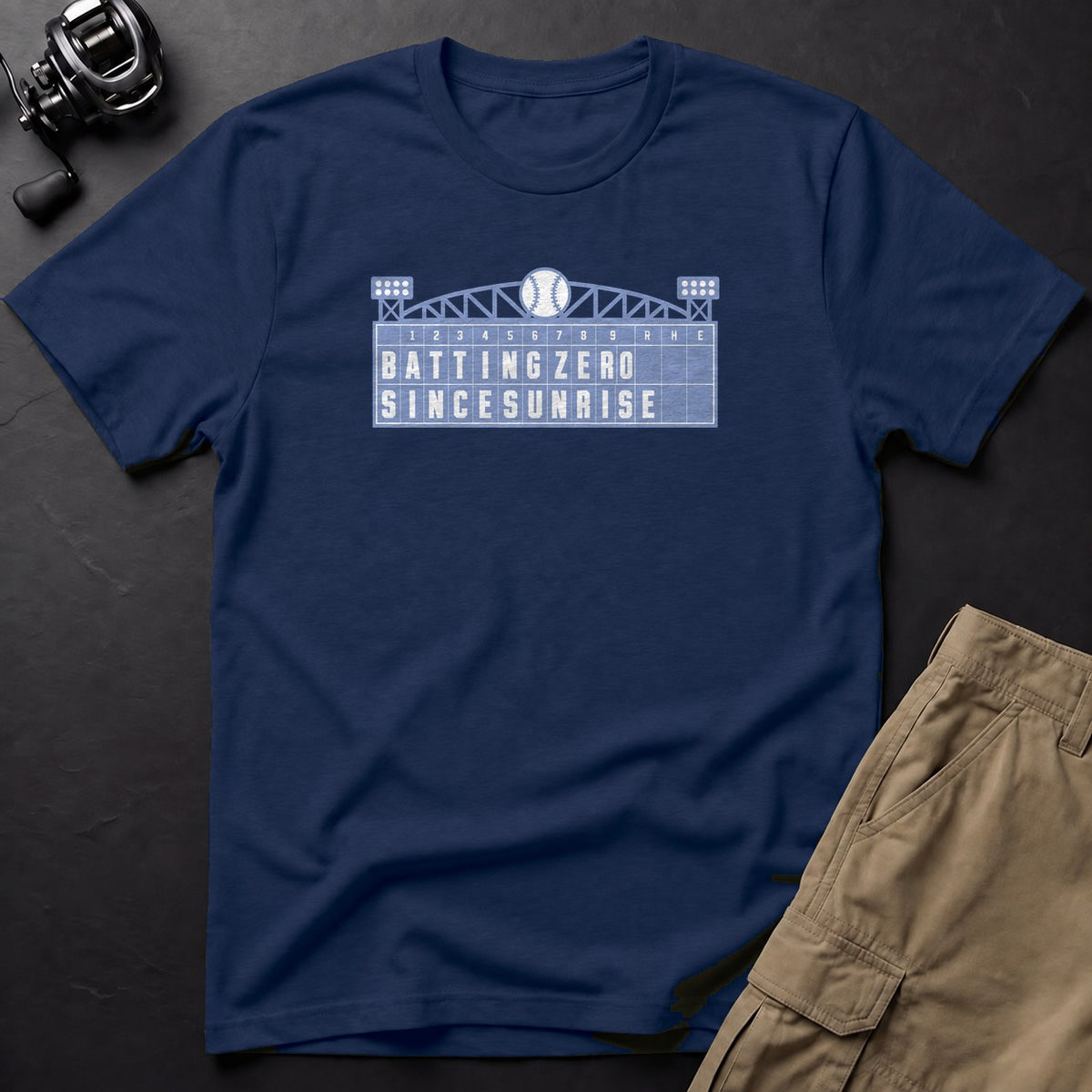 Batting Zero Since Sunrise T-Shirt — True Navy