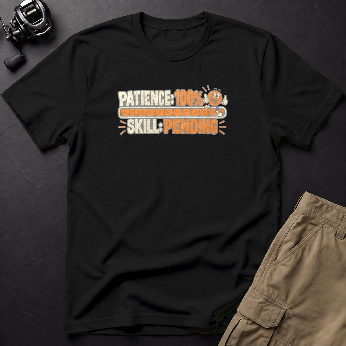 Patience: 100% · Skill: Pending T-Shirt — Black