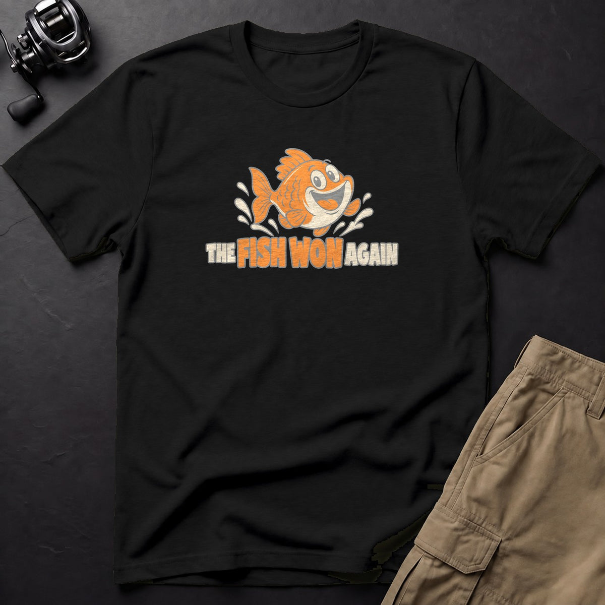 The Fish Won Again T-Shirt — Black