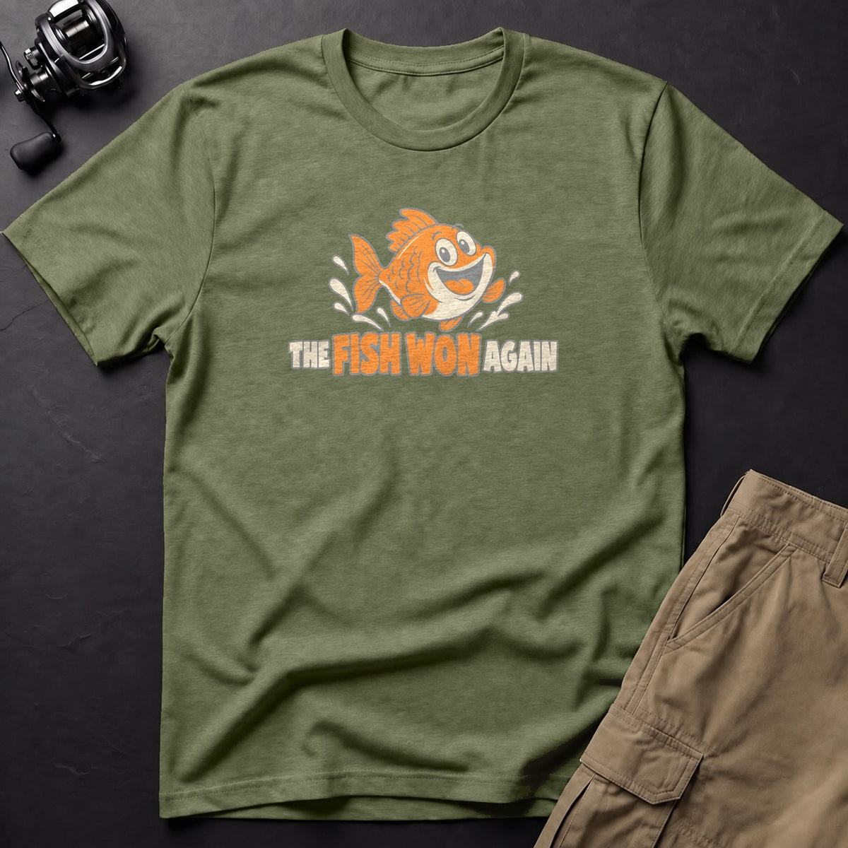 The Fish Won Again T-Shirt — Moss