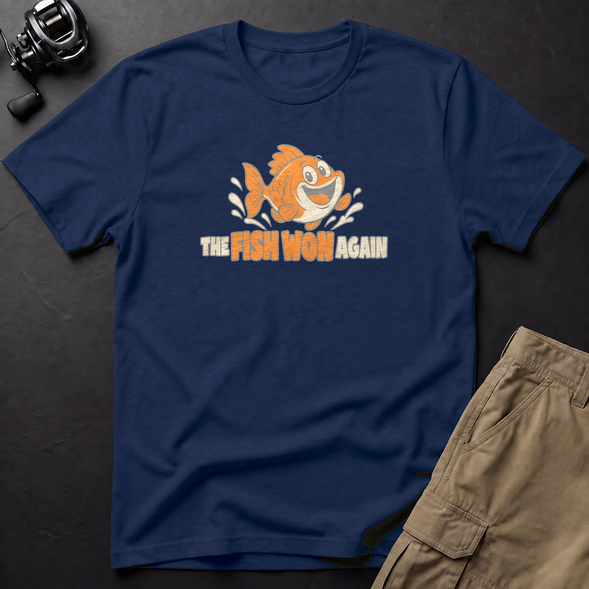 The Fish Won Again T-Shirt — True Navy