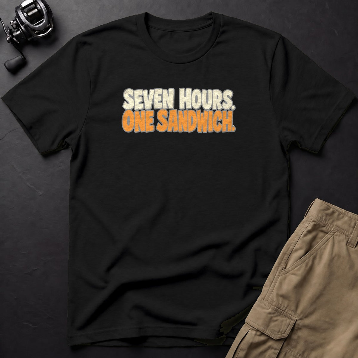 Seven Hours. One Sandwich. T-Shirt — Black