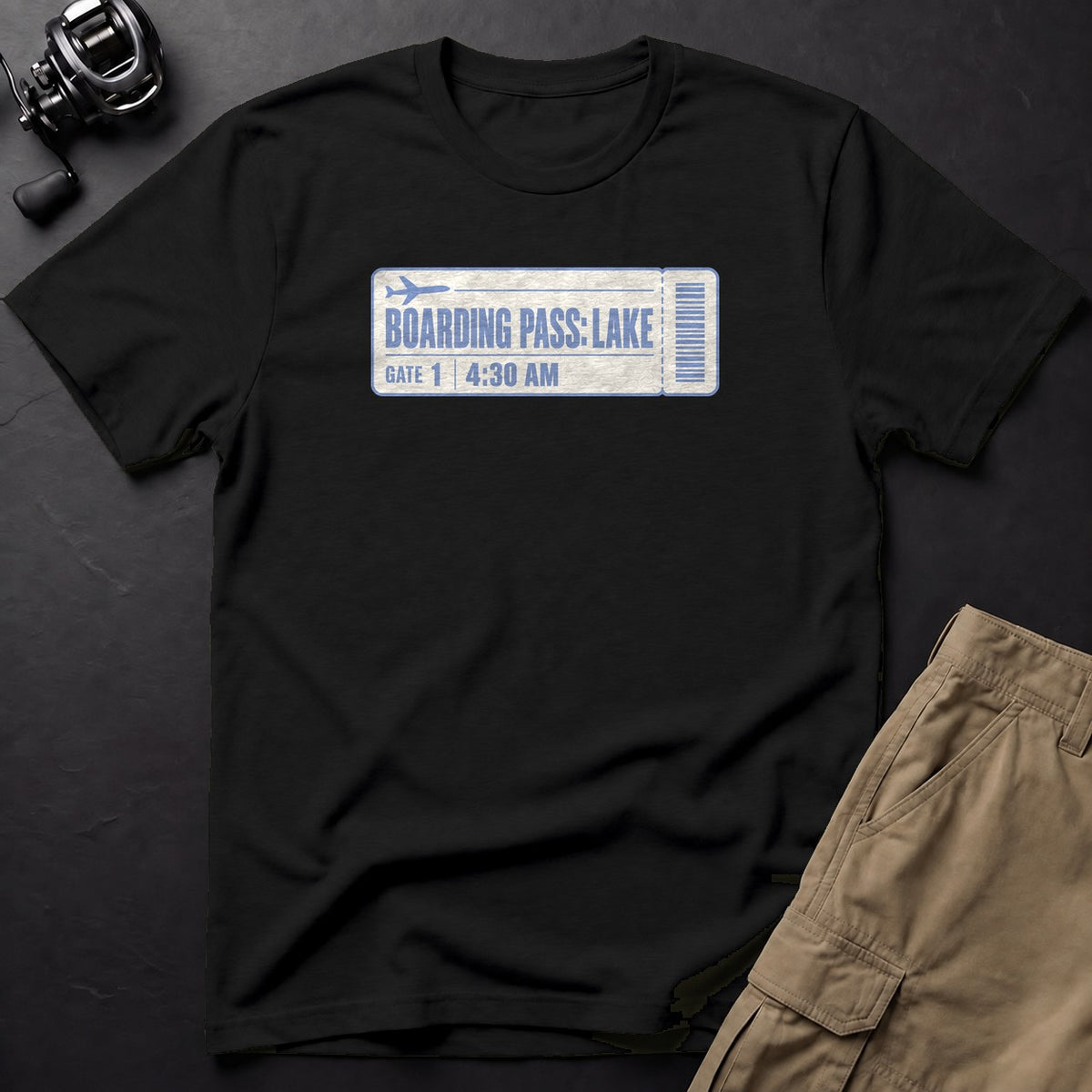 Boarding Pass: Lake, Gate 1, 4:30 Am T-Shirt — Black