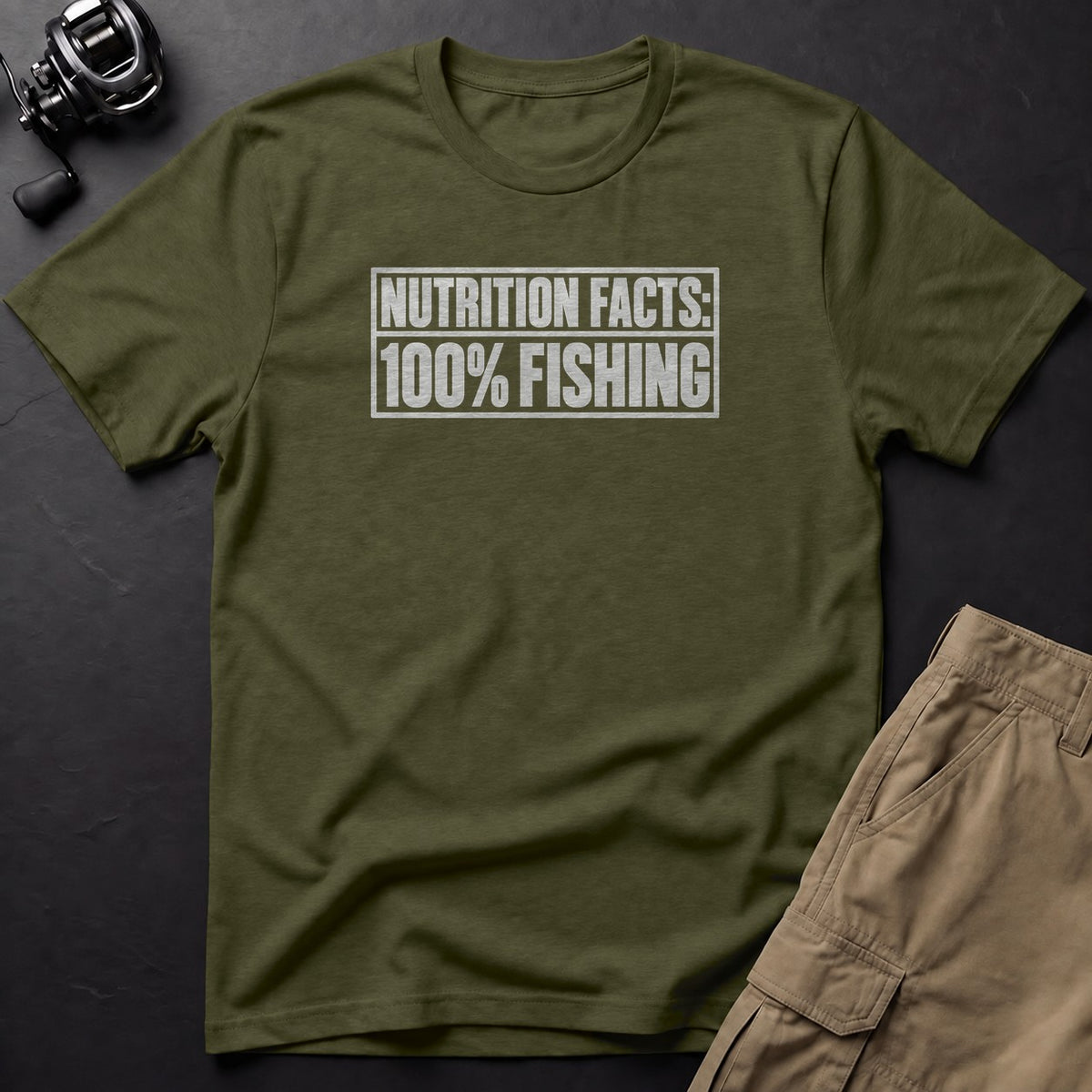 Nutrition Facts: 100% Fishing T-Shirt — Sage