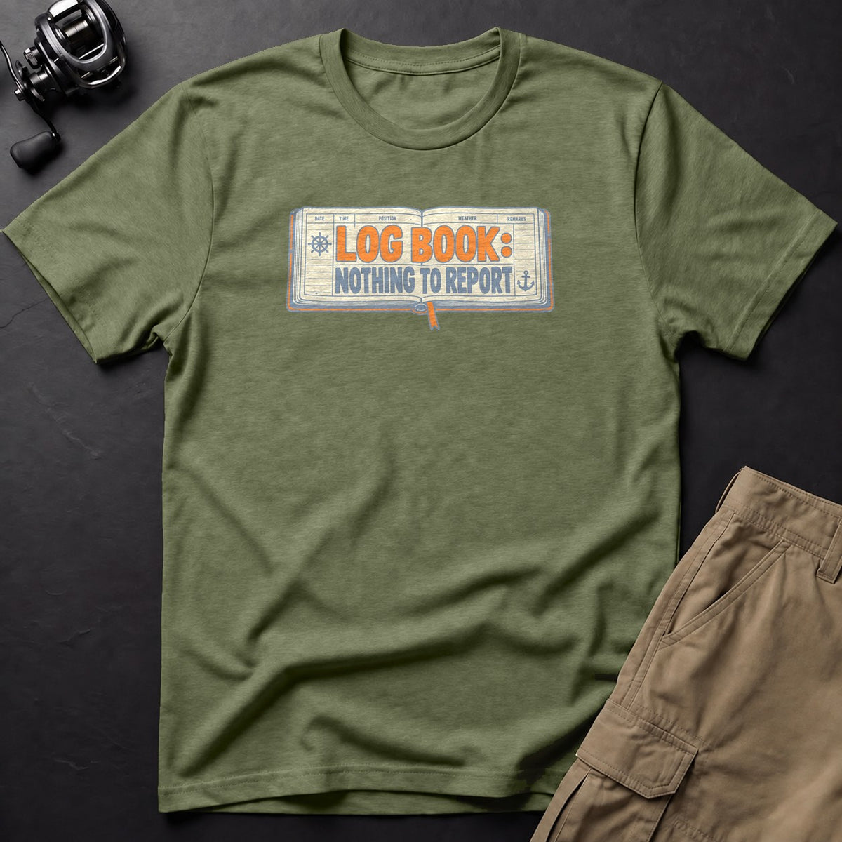 Log Book: Nothing to Report T-Shirt — Moss