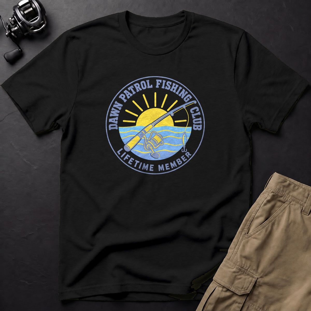 Dawn Patrol Fishing Club — Lifetime Member T-Shirt — Black