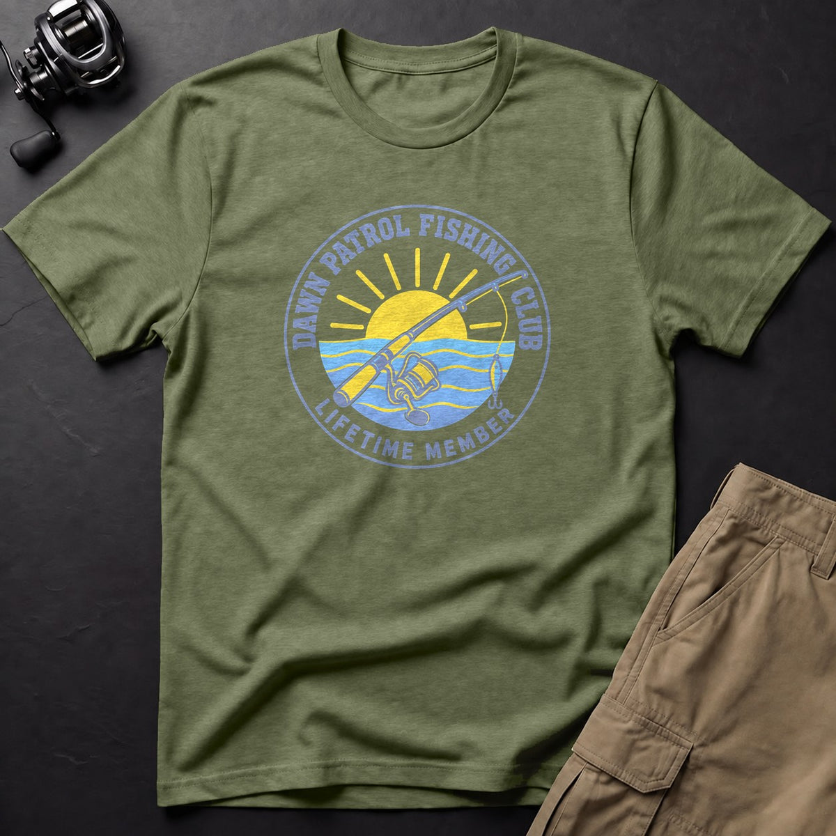Dawn Patrol Fishing Club — Lifetime Member T-Shirt — Moss
