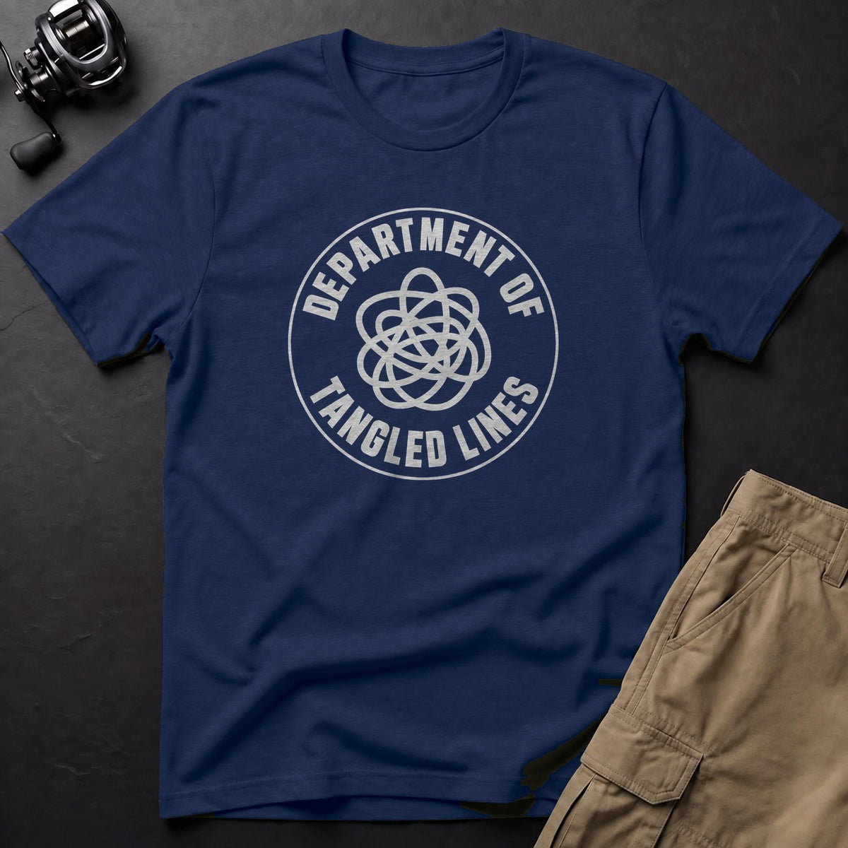 Department of Tangled Lines T-Shirt — True Navy
