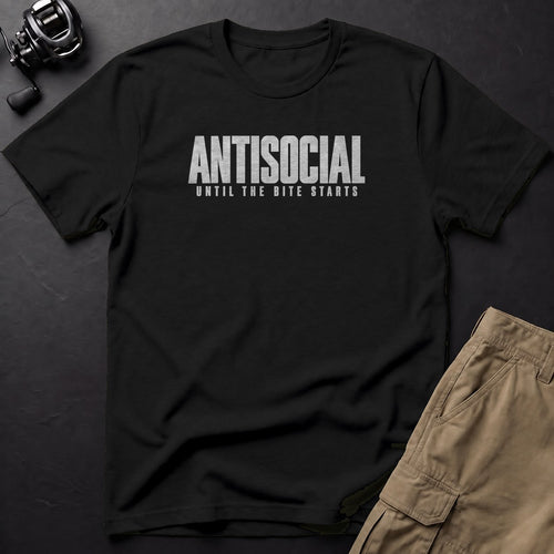 Antisocial Until the Bite Starts T-Shirt — Black