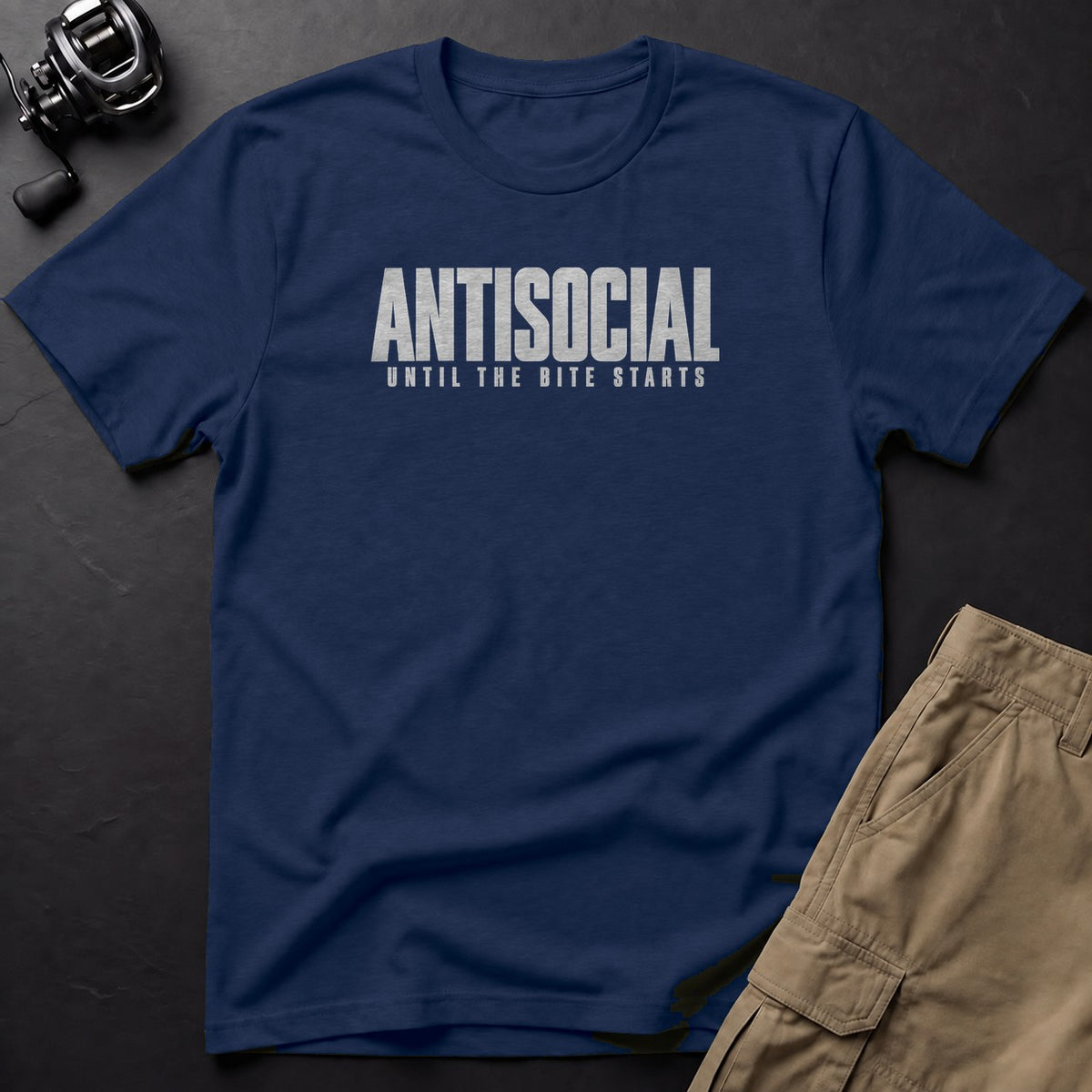 Antisocial Until the Bite Starts T-Shirt — True Navy