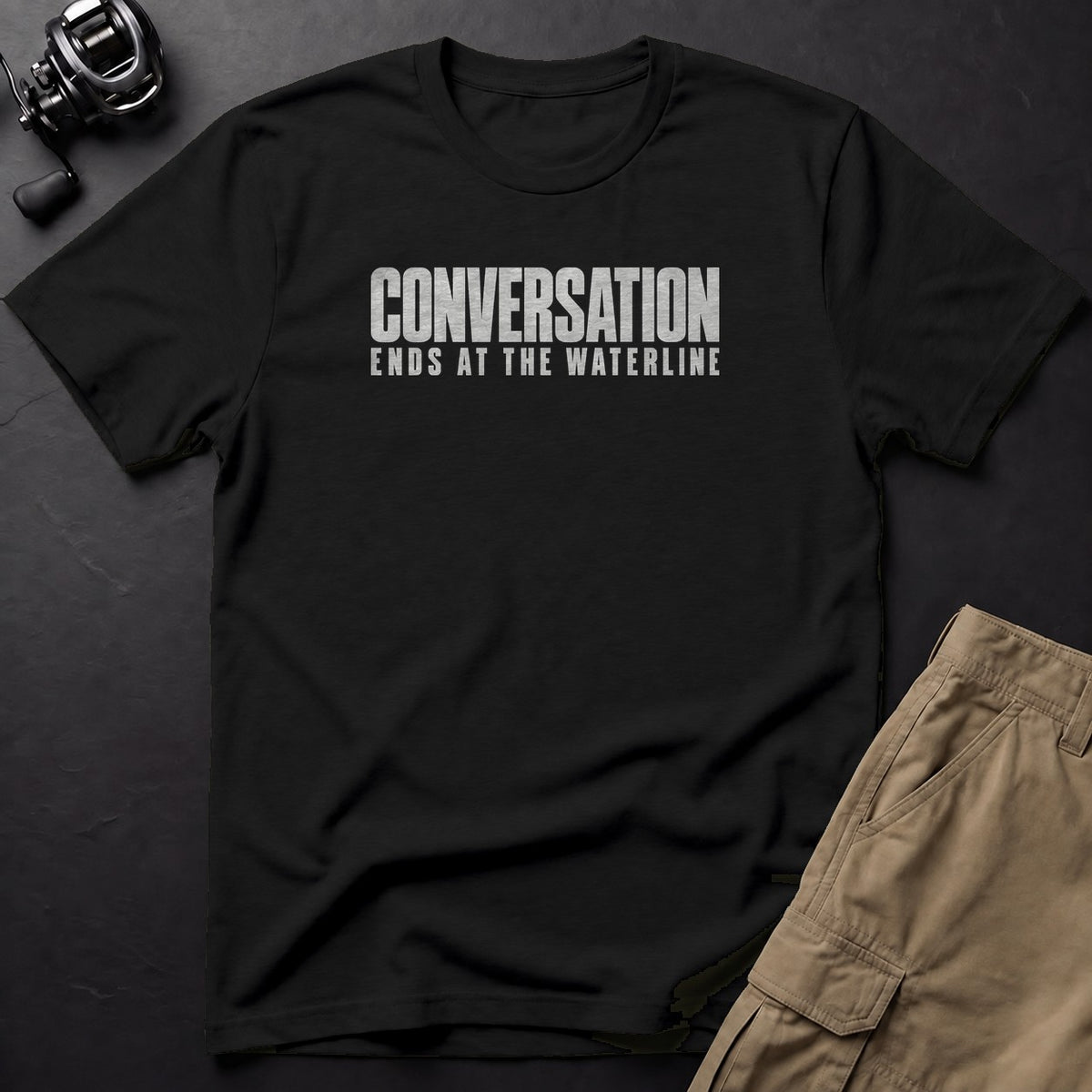 Conversation Ends at the Waterline T-Shirt — Black