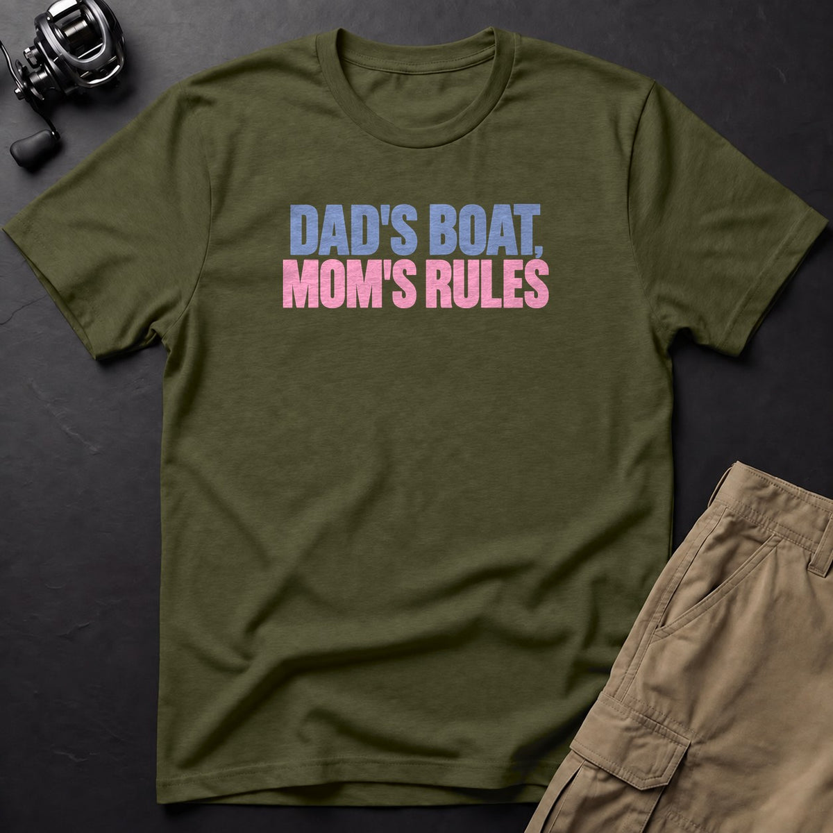 Dad's Boat, Mom's Rules T-Shirt — Sage