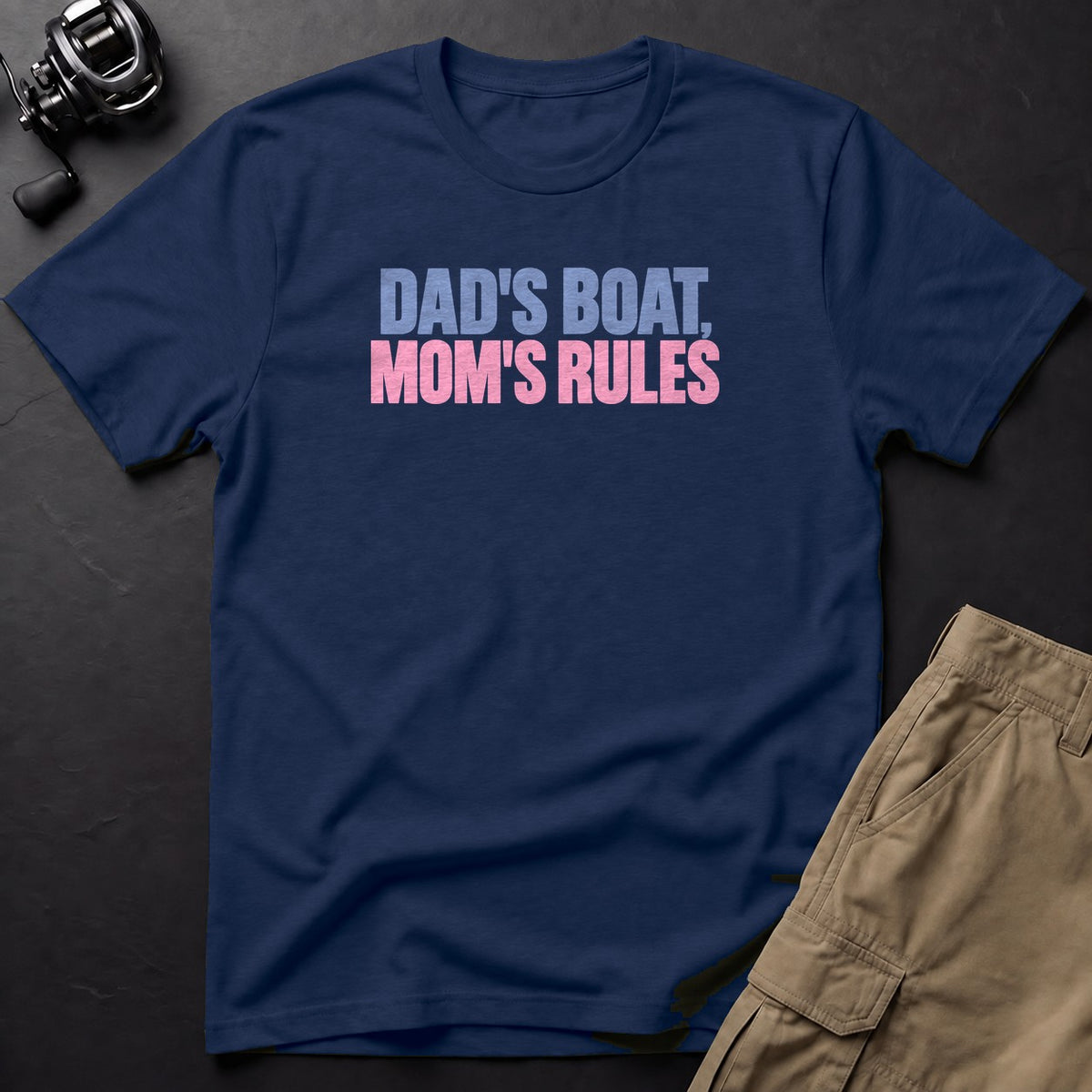 Dad's Boat, Mom's Rules T-Shirt — True Navy