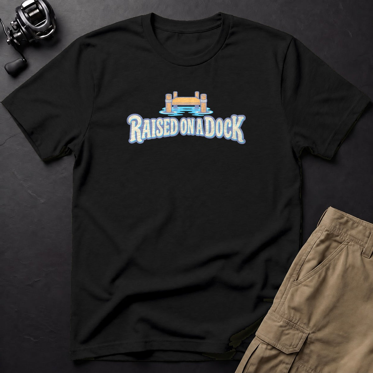 Raised on a Dock T-Shirt — Black